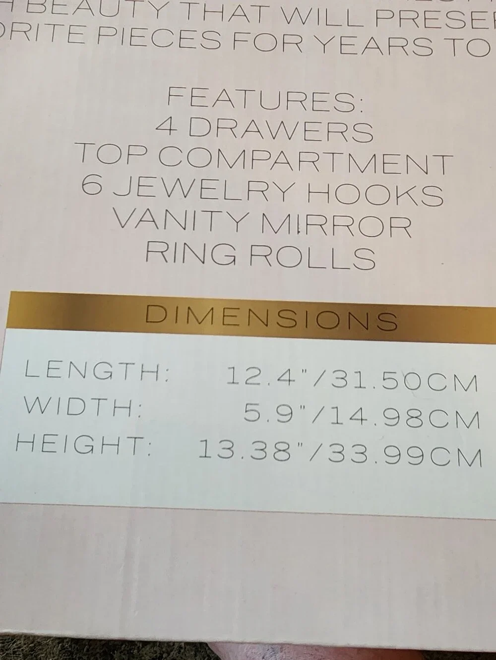 Hive & Honey Emma Jewelry Chest in White ■ NIB》 FIRM》 READ BELOW